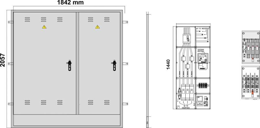 NA02076 puertas metálicas INVERTIDAS para empotrar en pared / nichos - FECSA ENDESA