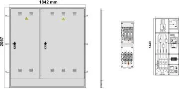 NA02065. Puerta empotrar en pared/ nichos FECSA ENDESA para CS+ CGP+ TMF-10/ 160A/ 111Kw/ Armario GRA-5. (medida 1890x2064mm)