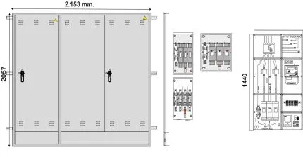 NA02068 Puerta empotrar en pared de 2153x2057mm con DOS PUERTAS