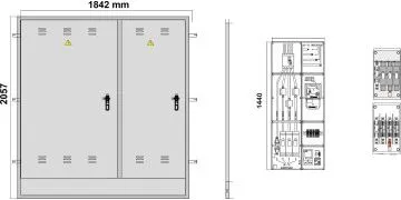 NA02076. Puerta empotrar en pared/ nichos FECSA ENDESA para CS+ CGP+ TMF-10/ 160A/ 111Kw/Armario GRA-5 INVERTIDO. (medida 1890x2064mm)