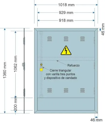 NA02091 Puerta empotrar en pared de 1018x1360mm