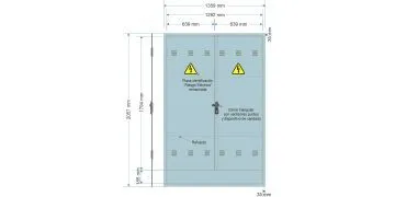 NA02064. Puerta empotrar en pared/ nichos FECSA ENDESA doble hoja/ Armario GRA 2550/1210. (medida 1359x2057mm)