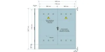 NA02066. Puerta empotrar en pared/ nichos FECSA ENDESA doble hoja para TMF10 de hasta 436,00Kw+ Toroidal/ Armario GRA 2550/1690. (medida 1892x2077mm)