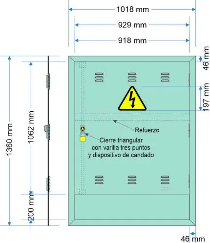 NA02091 Puerta empotrar en pared de 1018x1360mm