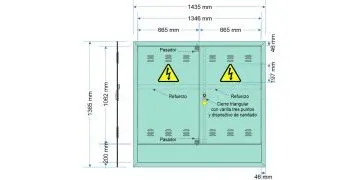 NA02094. Puerta empotrar en pared/ nichos FECSA ENDESA para CS400+CGP (Horizontal)/ Armario GRA 2285/1355. (medida 1435x1365mm)