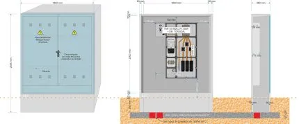 Armario GRA 2550/1690 + Aco. TMF10 de 400/400A (277,12Kw) ICP + Caja TORO + TORO 105mm 270x360mm