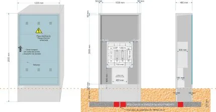 Armario GRA 2550/1030 + Caja general de protección BUC CGP-9-1250 A.
