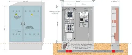 Armario GRA-55 + CS 400 SUP con canalera + BUC CGP-9-160 A._a + TMF1 63A (43,64kW) ICP con FUSIBLES + DIFERENCIAL