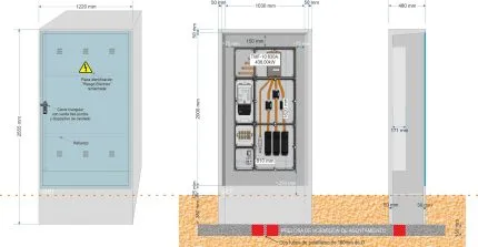 Armario GRA 2550/1030 + Acometida TMF10 de 630/630A (436,00Kw) ICP