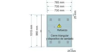 NA02059. Puerta empotrar en pared/ nichos FECSA ENDESA para DSPD o CGP/ Armario PE-A. (medida 785x1015mm)