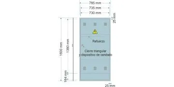 NA02060. Puerta empotrar en pared/ nichos FECSA ENDESA para CS + CGP/ Armario GRA 2150/800. (medida 785x1600mm)