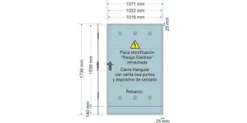 NA02062. Puerta empotrar en pared/ nichos FECSA ENDESA para TMF-1 hasta 43,64Kw/ Armario GRA 2210/940. (medida 1071x1736mm)