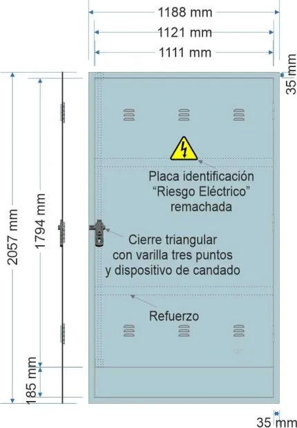 NA02063 Puerta empotrar en pared de 1188x2057mm