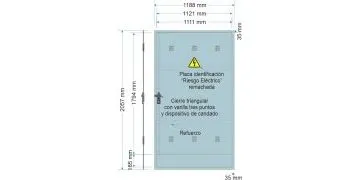 NA02063. Puerta empotrar en pared/ nichos FECSA ENDESA para TMF-10/ Armario GRA 2550/1030. (medida 1188x2057mm)