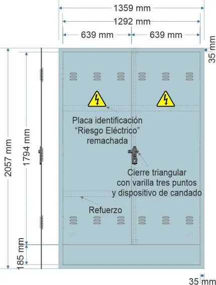 NA02064 Puerta empotrar en pared de 1359x2064mm