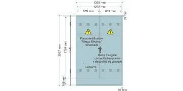 NA02064. Puerta empotrar en pared/ nichos FECSA ENDESA doble hoja/ Armario GRA 2550/1210. (medida 1359x2057mm)