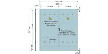 NA02066. Puerta empotrar en pared/ nichos FECSA ENDESA doble hoja para TMF10 de hasta 436,00Kw+ Toroidal/ Armario GRA 2550/1690. (medida 1892x2077mm)