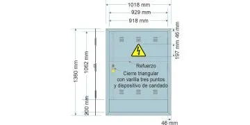 NA02091. Puerta empotrar en pared/ nichos FECSA ENDESA para CDU/ Armario GRA 2285/910. (medida 1018x1360mm)