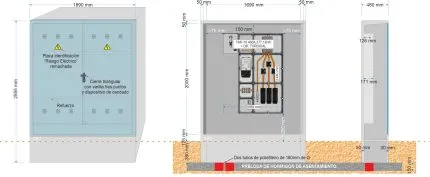 Armario GRA 2550/1690 + Aco. TMF10 de 400/400A (277,12Kw) ICP + Caja TORO + TORO 105mm 270x360mm