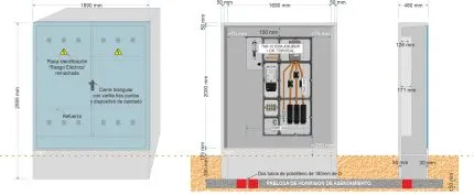 Armario GRA 2550/1690 + Aco. TMF10 de 630/630A (436,46Kw) ICP + Caja TORO + TORO 140mm 270x540mm
