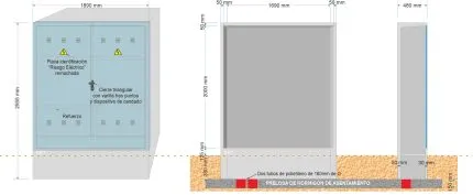Armario GRA 2550/1690. PUERTA DE DOBLE HOJA. CIRRRE TRES PUNTOS JIS. PINTADO. VACIO.