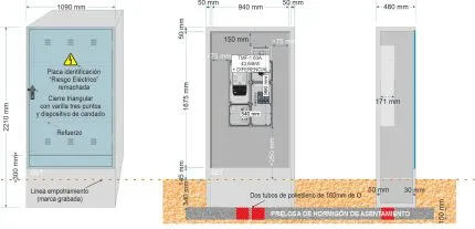 Armario GRA 2210/940 + Acometida TMF1/63A (43,64Kw) + DIFERENCIAL