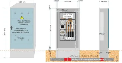 Armario GRA 2550/1030 + Acometida TMF10 de 400/400A (277,12Kw) ICP