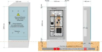 Armario GRA 2550/1030 + Acometida TMF10 de 630/630A (436,00Kw) ICP
