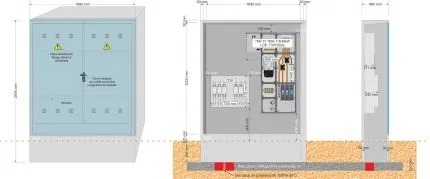 Armario GRA 2550/1690 + Caja Derivacion CDM + TMF-10 hasta 160/160A 110,84kW + Diferencial Toroidal