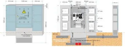 Combinación Columna Residencial + Armario GRA 2285/910 con CUBIERTA de NIVELAMIENTO para alojar caja CDU+ Columna Residencial
