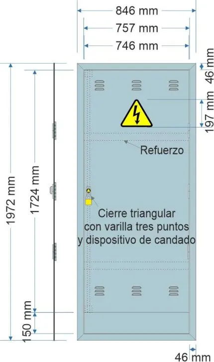 NA02090 Puerta empotrar en pared de 846x1972mm