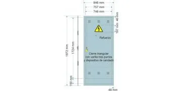 NA02090. Puerta empotrar en pared/ nichos FECSA ENDESA para CS400+CGP (Vertical)/ Armario GRA 2990/735. (medida 846x1972mm)