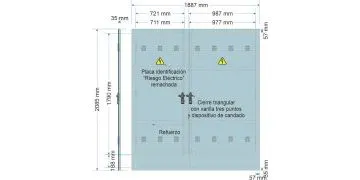 NA02096. Puerta empotrar en pared/ nichos FECSA ENDESA para CS + CGP + TMF10 de hasta 436,00Kw/ Armario GRA-55. (medida 1887x2085mm)