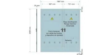 NA02097. Puerta empotrar en pared/ nichos FECSA ENDESA para TMF10 de hasta 436,00Kw +CS + CGP + / Armario GRA-55 INVERTIDO. (medida 1887x2085mm)