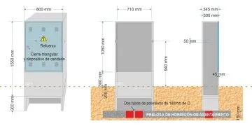 NA05019 // NA05021-xx. Armario PE-A Ref. ENDESA 6703931 (medida exterior 800x345x1.550mm)
