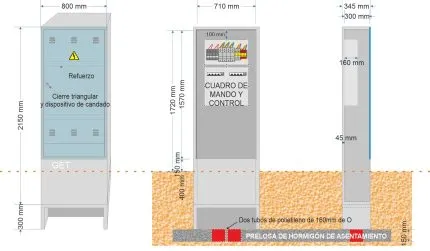 Armario GRA 2150/800 + Cuadro de Control y Mando (GUÍA VADEMÉCUM PARA INSTALACIONES DE ENLACE EN BAJA TENSIÓN FDNGL003 3ª Edición – rev1 Febrero 2014// Hoja 96 de 107)
