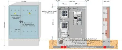 Armario GRA-55 + CS 400 SUP con canalera + BUC CGP-9-160 A._a + TMF1 63A (43,64kW) ICP con FUSIBLES + DIFERENCIAL