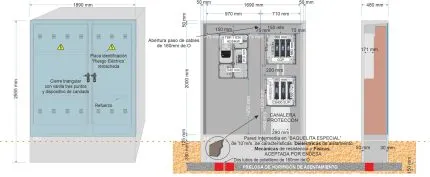 Armario GRA-55 INVERTIDO + TMF1/63A (43,64kW) ICP + CS 400 SUP con canalera + BUC CGP-9-160 A._a