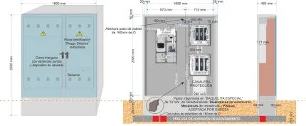 Armario GRA-55 INVERTIDO + TMF1/63A (43,64kW) ICP + DIFERENCIAL + CS 400 SUP con canalera + BUC CGP-9-160 A._a