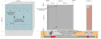 Armario GRA-66. TRES PUERTAS. CERRADURA COMPAÑÍA+ JIS con PARED INTERMEDIA. PINTADO. VACÍO.