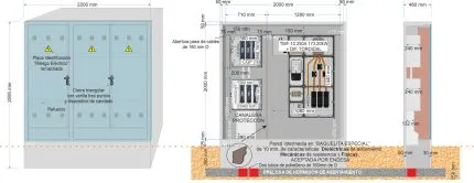Armario GRA-66 + CS 400 SUP con canalera + BUC CGP-9-400 A._a + TMF10 de 400/250A (173,20kW) ICP con FUSIBLES + Dif. TORO.
