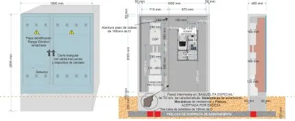 Armario GRA-55 + CS 400 (estrecha) + BUC CGP-9-160 A. (estrecha) + TMF1 63A (43,64kW) ICP con FUSIBLES + DIFERENCIAL
