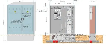 Armario GRA-55 INVERTIDO + TMF1/63A (43,64kW) ICP + CS 400 (estrecha) + BUC CGP-9-160 A. (estrecha)