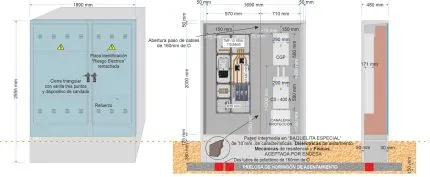 Armario GRA-55 INVERTIDO + TMF10 de 160/160A (110,84kW) ICP + CS 400 (estrecha) + BUC CGP-9-160 A. (estrecha)