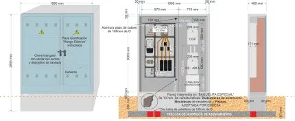 Armario GRA-55 INVERTIDO + TMF-10 de 400/250A (173,20kW) + CS 400 (estrecha) + BUC CGP-9-160 A. (estrecha)