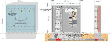 Armario GRA-66 + CS 400 (estrecha) + BUC CGP-9-250 A. (estrecha) + TMF10 de 160/160A (110,84kW) ICP con FUSIBLES + Dif. TORO.