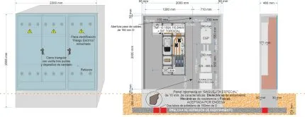 Armario GRA-66 INVERTIDO + TMF10 de 160/160A (110,84kW) ICP con FUSIBLES + Dif. TORO + CS 400 (estrecha) + BUC CGP-9-250 A. (estrecha).