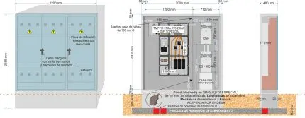 Armario GRA-66 INVERTIDO + TMF10 de 400/250A (173,20kW) ICP con FUSIBLES + Dif. TORO + CS 400 (estrecha) + BUC CGP-9-400 A. (estrecha).