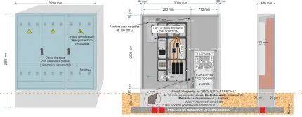 Armario GRA-66 INVERTIDO + TMF10 de 630/500A (346kW) ICP con FUSIBLES + Dif. TORO + BUC CGP-9-630 A.