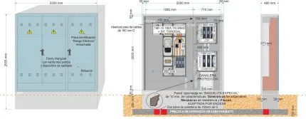 Armario GRA-66 INVERTIDO + TMF10 de 160/160A (110,84kW) ICP con FUSIBLES + Dif. TORO + CS 400 SUP con canalera + BUC CGP-9-250 A._a.